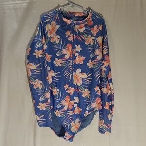 Wonder Nation Blue and Pink Floral Swimwear